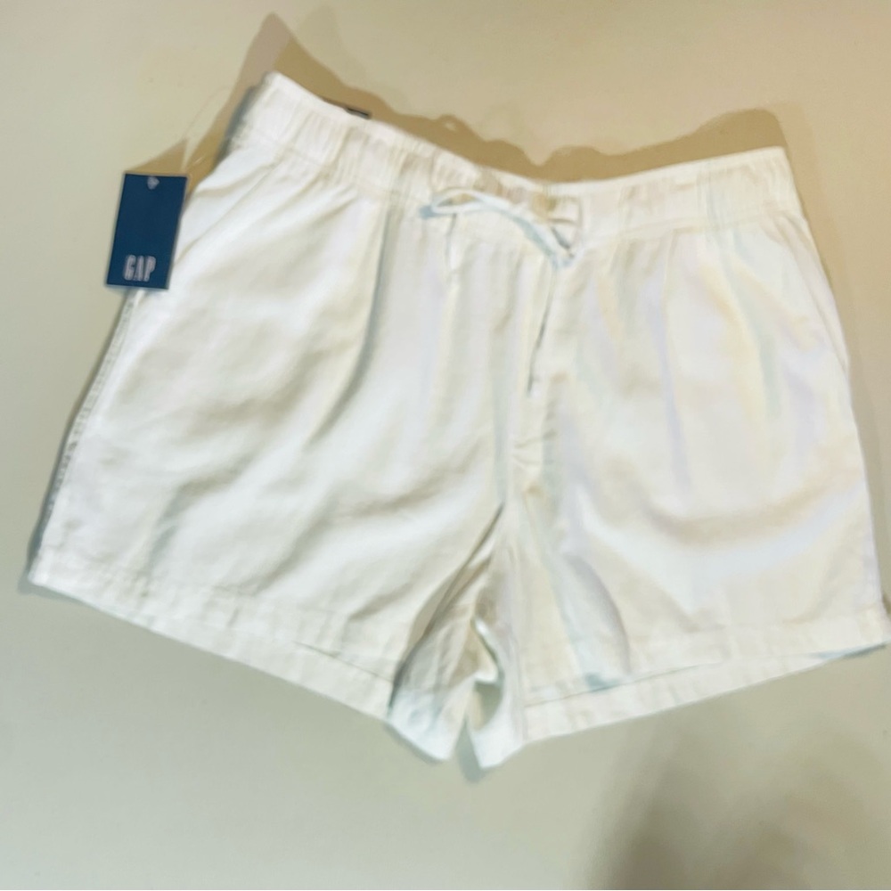 NWT GAP Women's XL White Linen Pull-On Shorts